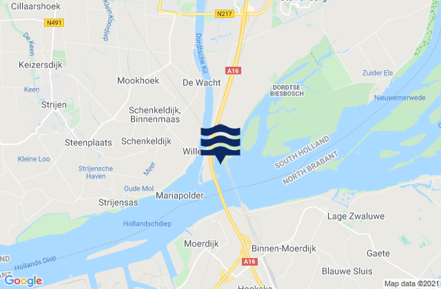 Karte der Gezeiten Gouda brug, Netherlands
