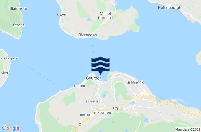 Karte der Gezeiten Gourock Bay, United Kingdom