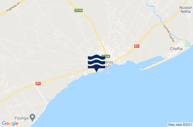 Karte der Gezeiten Gouvernorat de Sfax, Tunisia