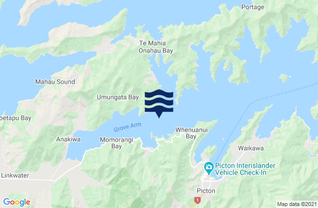 Karte der Gezeiten Governors Bay, New Zealand