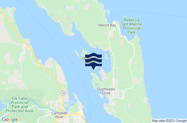 Karte der Gezeiten Gowlland Harbour, Canada