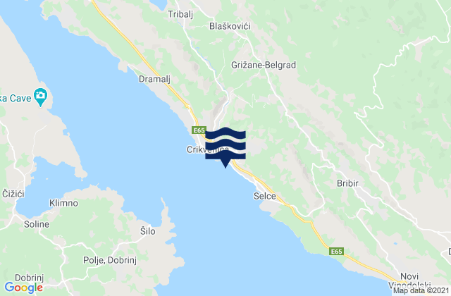 Karte der Gezeiten Grad Crikvenica, Croatia