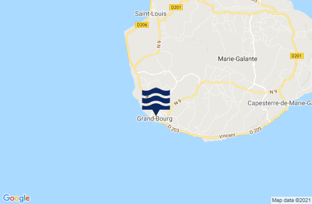 Karte der Gezeiten Grand-Bourg, Guadeloupe