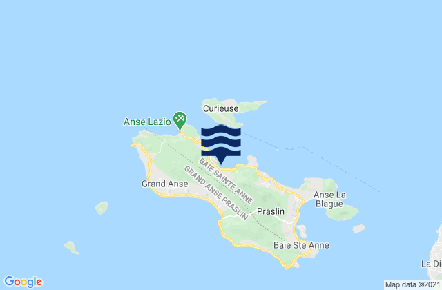 Karte der Gezeiten Grand Anse Praslin, Seychelles