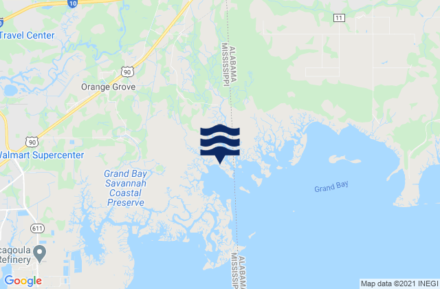 Karte der Gezeiten Grand Bay Nerr Mississippi Sound, United States