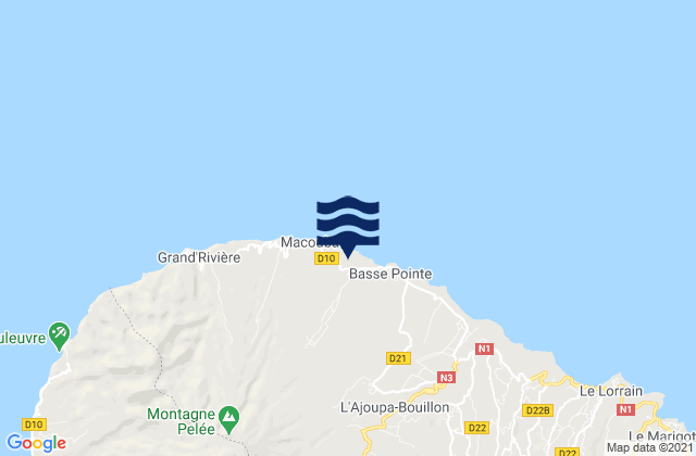 Karte der Gezeiten Grand Riviere, Martinique