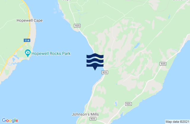Karte der Gezeiten Grande Anse, Canada