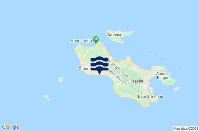 Karte der Gezeiten Grande Anse, Seychelles