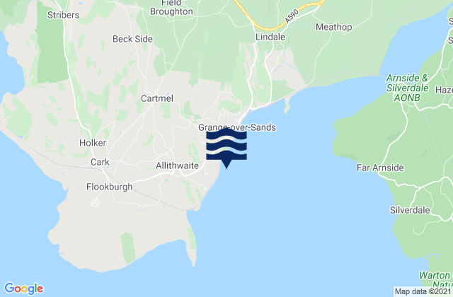 Karte der Gezeiten Grange-over-Sands, United Kingdom
