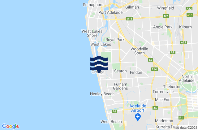 Karte der Gezeiten Grange, Australia