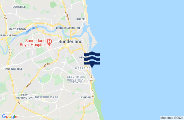 Karte der Gezeiten Grangetown Beach, United Kingdom