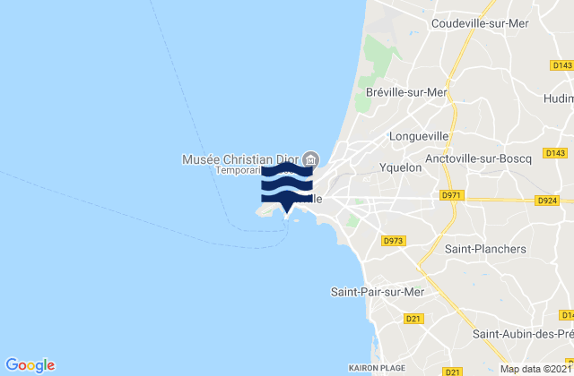Karte der Gezeiten Granville Port, France