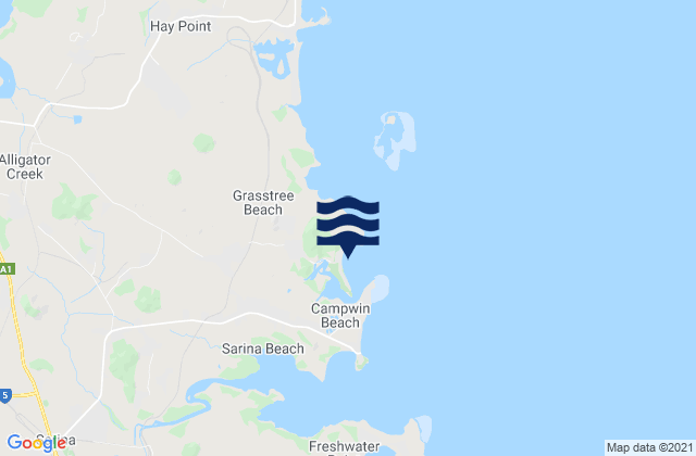 Karte der Gezeiten Grasstree Beach, Australia