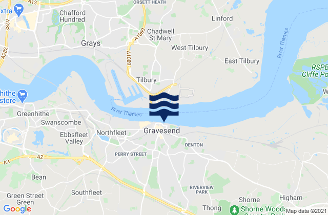 Karte der Gezeiten Gravesend, United Kingdom