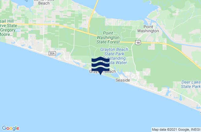 Karte der Gezeiten Grayton Beach, United States