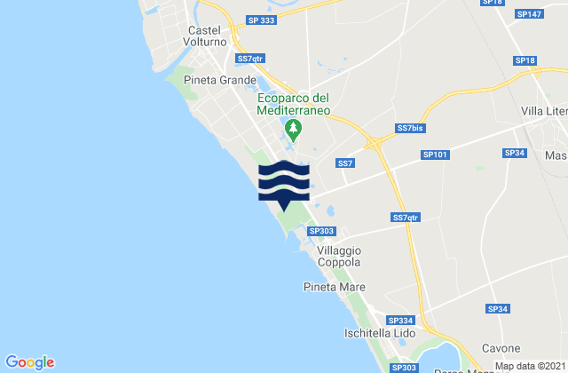 Karte der Gezeiten Grazzanise, Italy