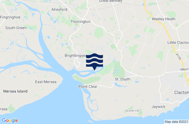 Karte der Gezeiten Great Bentley, United Kingdom