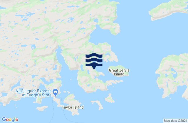 Karte der Gezeiten Great Jervis Harbour, Canada