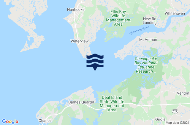 Karte der Gezeiten Great Shoals Light Monie Bay, United States