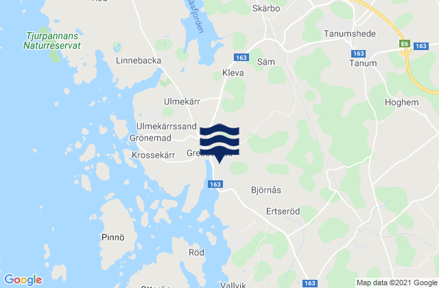 Karte der Gezeiten Grebbestad, Sweden