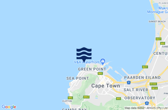 Karte der Gezeiten Green Point, South Africa