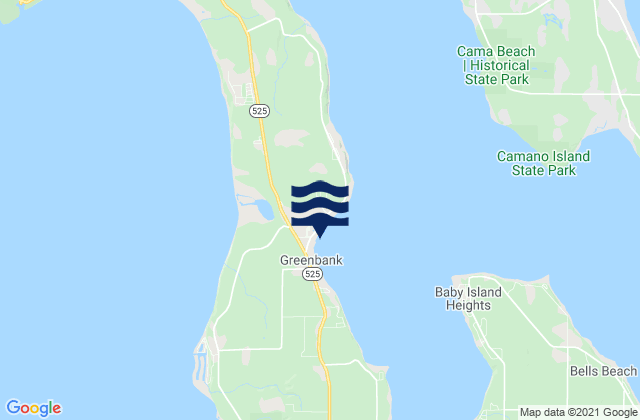 Karte der Gezeiten Greenbank (Whidbey Island), United States