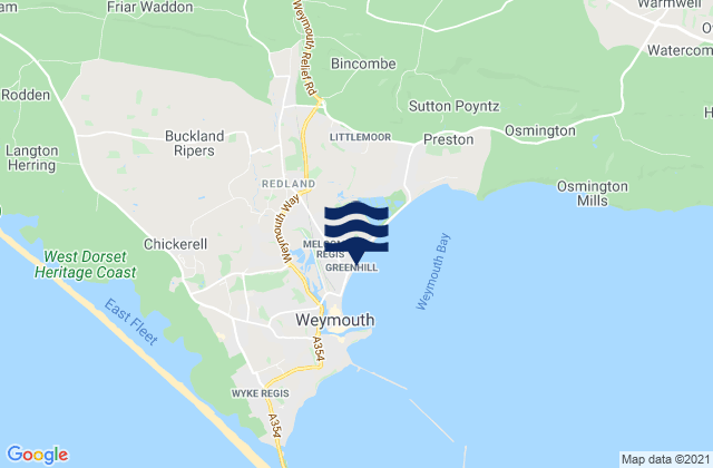 Karte der Gezeiten Greenhill Beach, United Kingdom