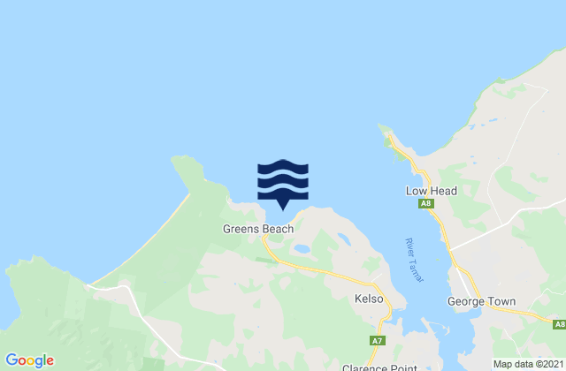 Karte der Gezeiten Greens Beach, Australia