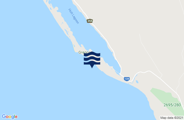Karte der Gezeiten Gregory, Australia