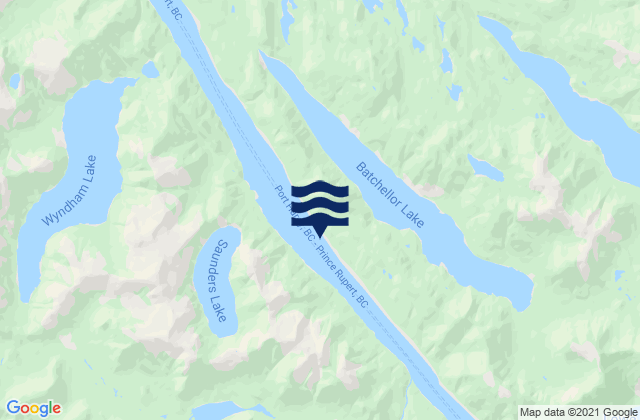 Karte der Gezeiten Grenville Channel (narrow portion), Canada