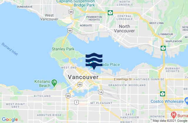Karte der Gezeiten Griffith Harbour, Canada