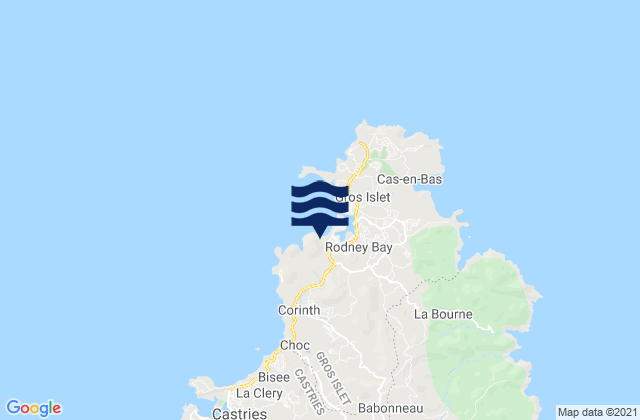 Karte der Gezeiten Gros-Islet, Saint Lucia