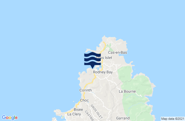 Karte der Gezeiten Gros Islet, Saint Lucia