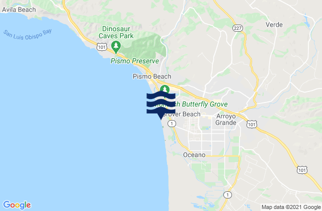 Karte der Gezeiten Grover Beach, United States