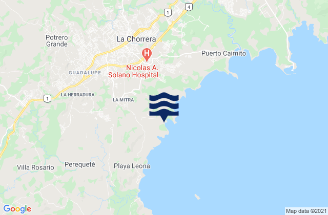 Karte der Gezeiten Guadalupe, Panama