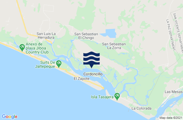 Karte der Gezeiten Guadalupe, El Salvador