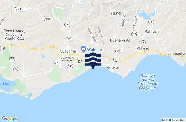 Karte der Gezeiten Guamaní Barrio, Puerto Rico
