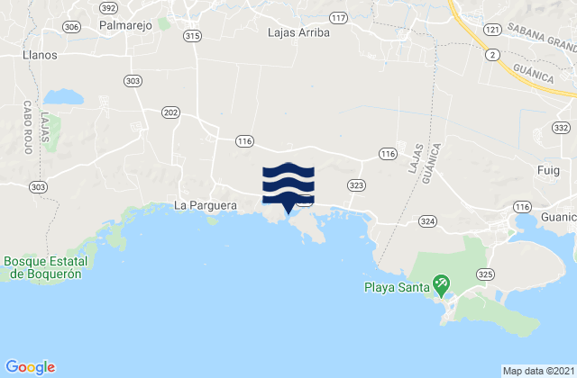 Karte der Gezeiten Guamá Barrio, Puerto Rico
