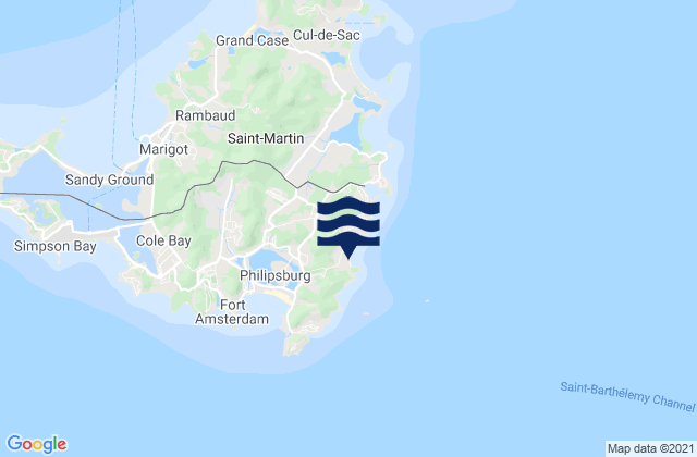 Karte der Gezeiten Guana Bay, U.S. Virgin Islands