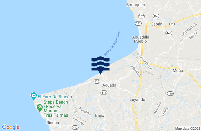 Karte der Gezeiten Guaniquilla Barrio, Puerto Rico