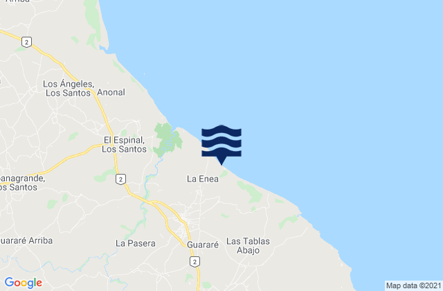 Karte der Gezeiten Guararé, Panama