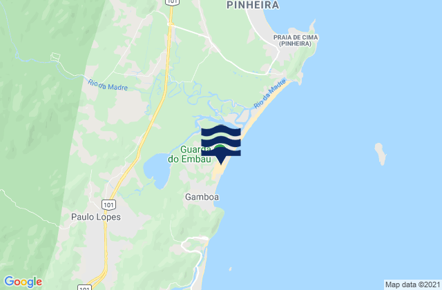 Karte der Gezeiten Guarda do Embau, Brazil