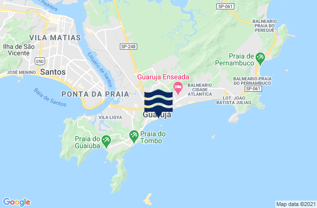 Karte der Gezeiten Guarujá, Brazil