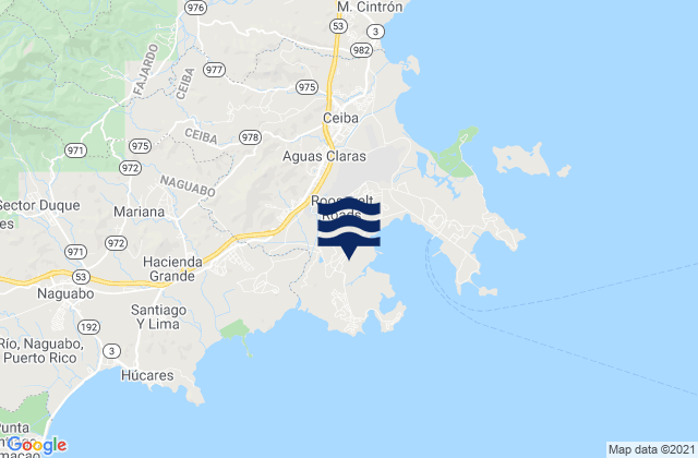 Karte der Gezeiten Guayacán Barrio, Puerto Rico