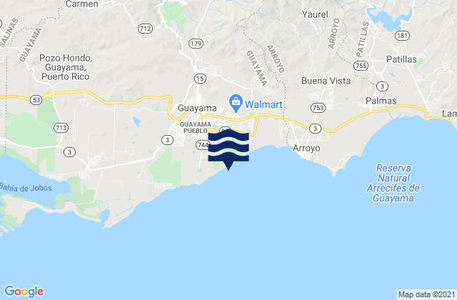 Karte der Gezeiten Guayama Barrio-Pueblo, Puerto Rico