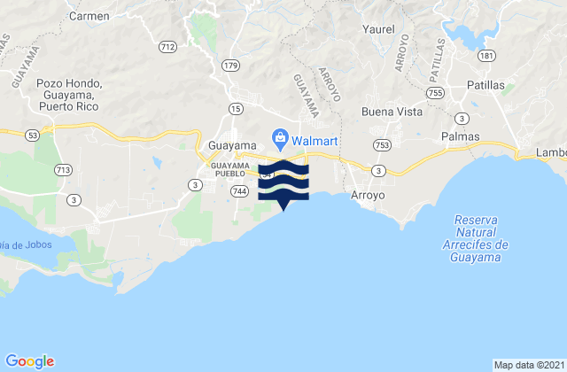 Karte der Gezeiten Guayama Municipio, Puerto Rico