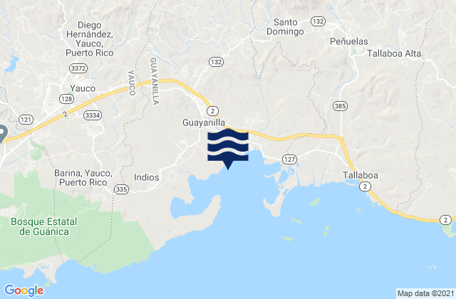 Karte der Gezeiten Guayanilla Barrio-Pueblo, Puerto Rico