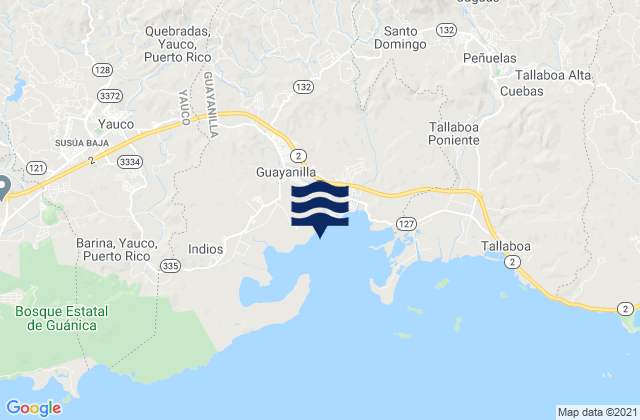 Karte der Gezeiten Guayanilla, Puerto Rico