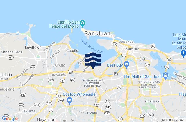 Karte der Gezeiten Guaynabo, Puerto Rico