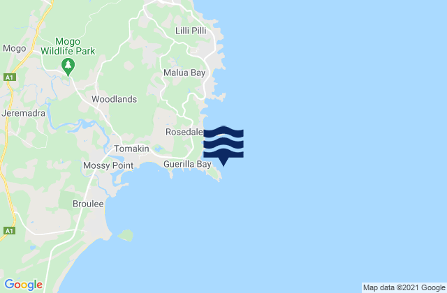 Karte der Gezeiten Guerilla Bay, Australia